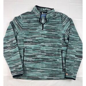 Chubbies Mens Small Quarter Zip Fleece Pullover Teal‎ Space Dye